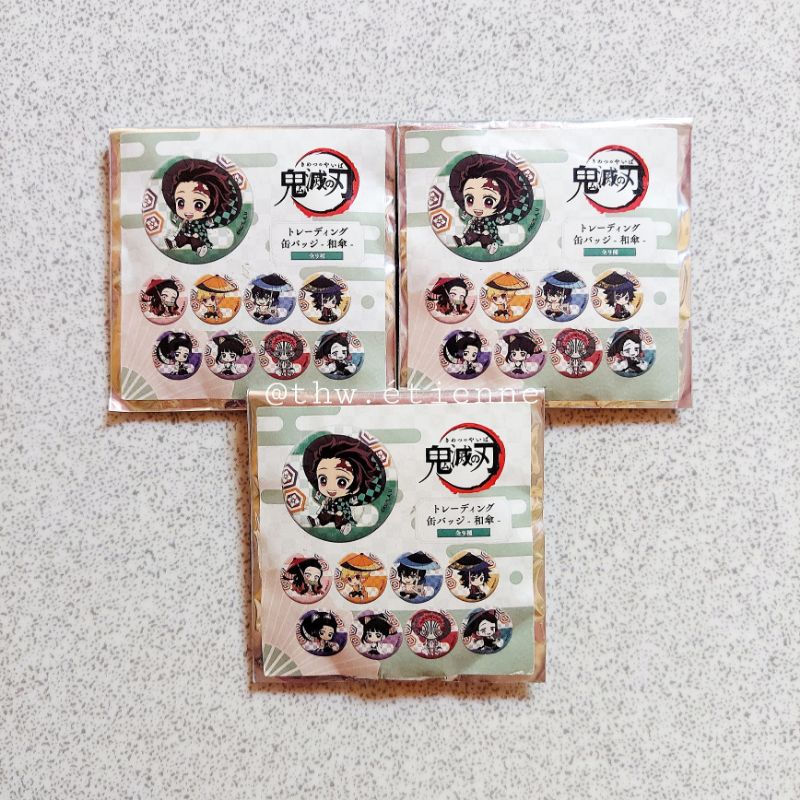 Pack nhân phẩm Kimetsu no Yaiba KNY Demon Slayer chính hãng (badge)
