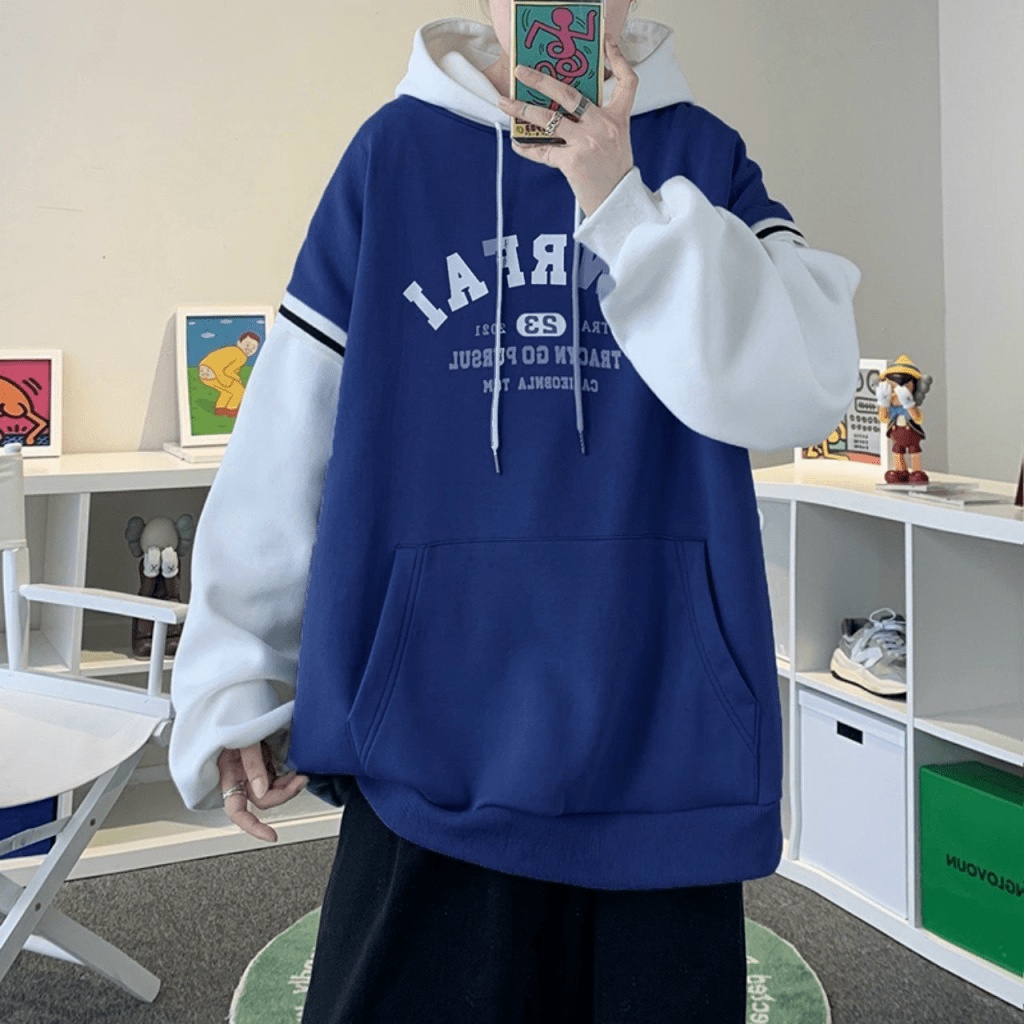 ÁO KHOÁC HOODIE NAM PHỐI HAI MÀU  VIỀN TAY CÁ TÍNH SÀNH ĐIỆU PHONG CÁCH