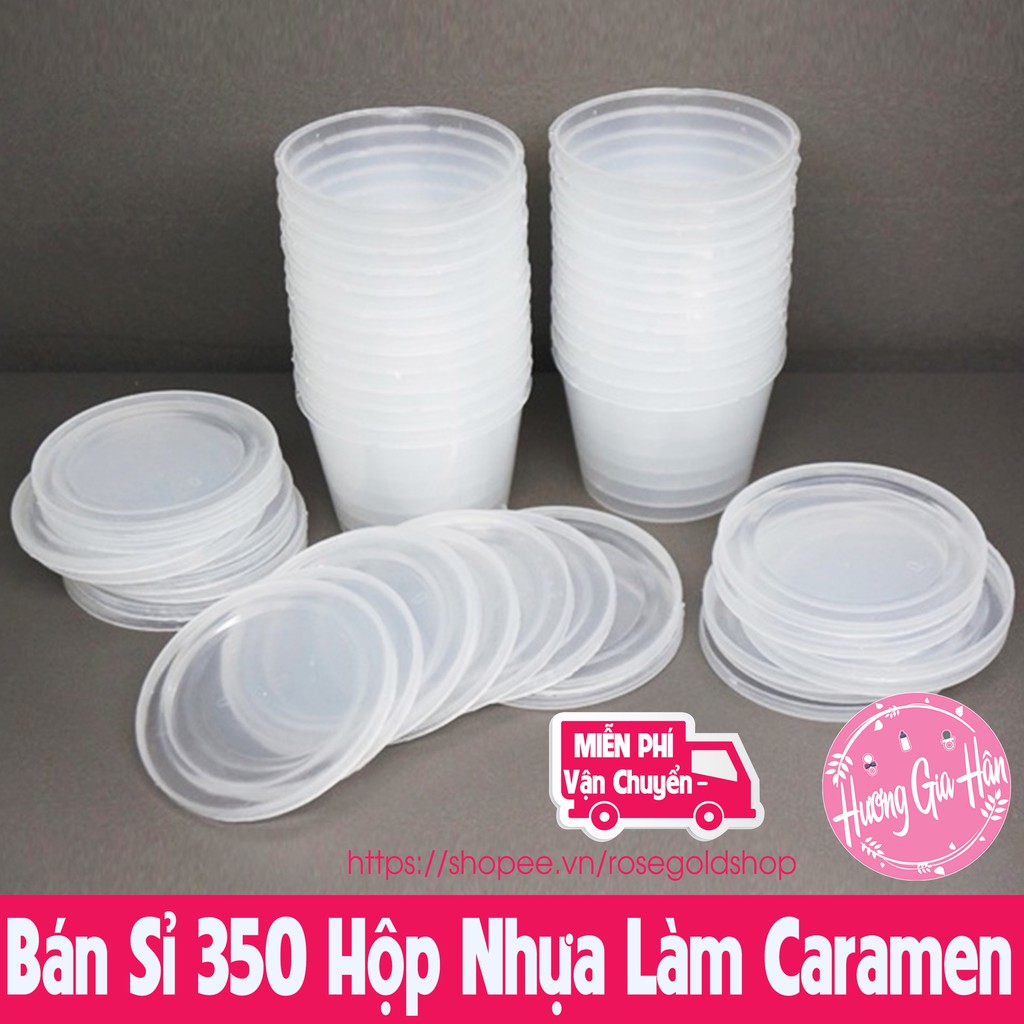 [Bán Sỉ & FreeShip] 350 Hộp nhựa có nắp làm Caramen, sữa chua loại dày - Hàng Việt Nam chất lượng cao