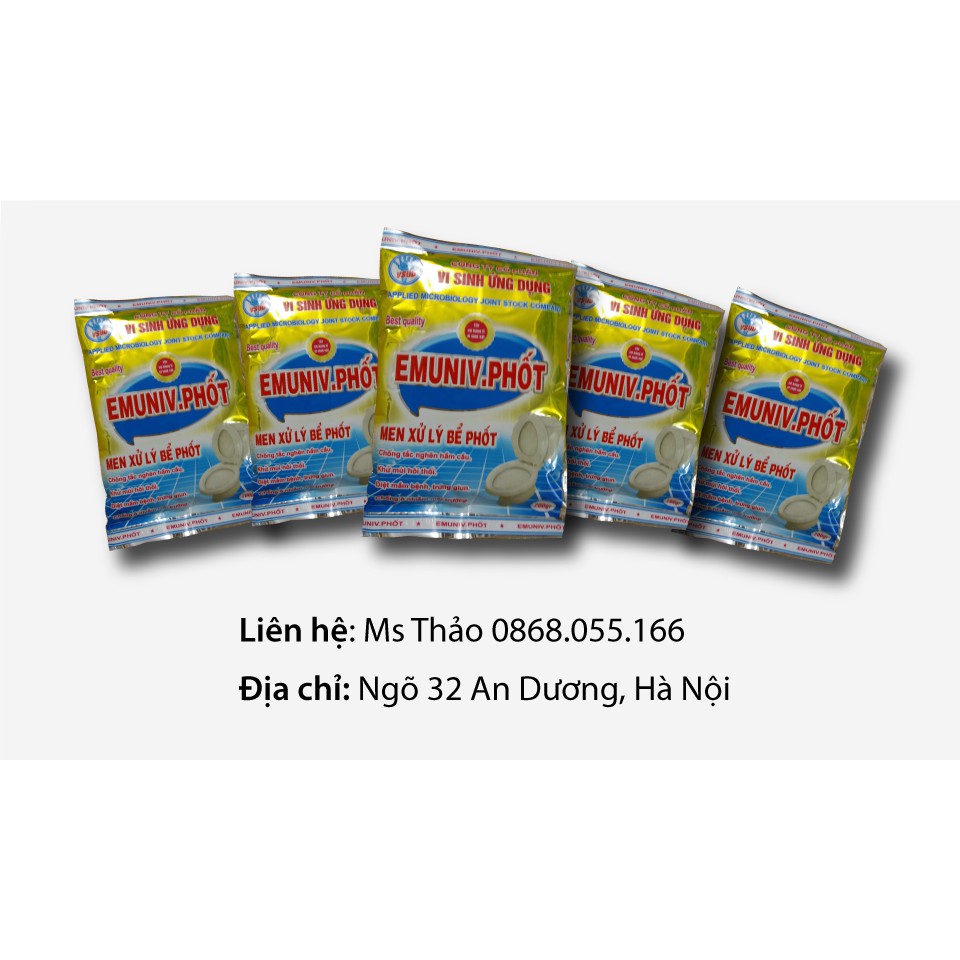 Combo 20 gói men xử lý bể phốt và 20 gói bột thông cống