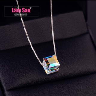 Dây chuyền bạc Rubik khối vuông Pha Lê Áo Cao cấp- Lâm Sao