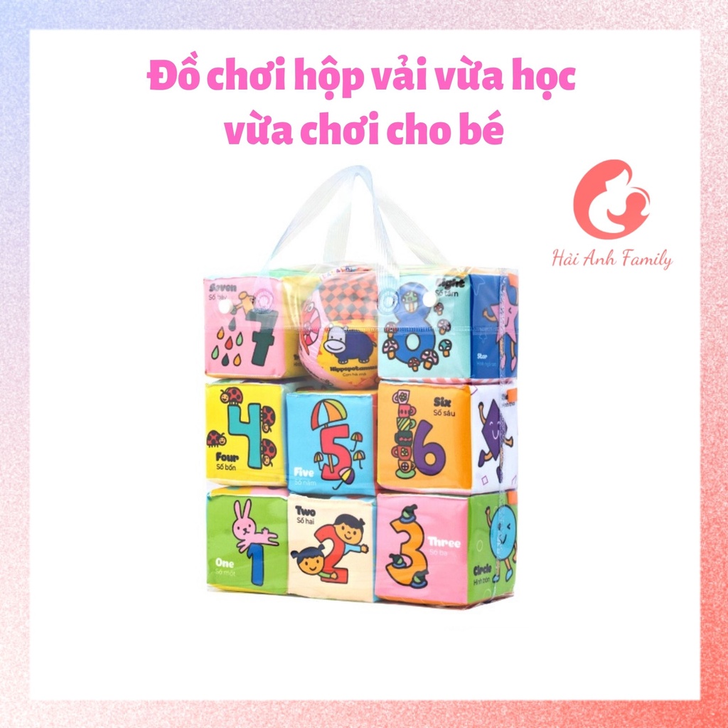 Bộ 9 Đồ Chơi Hình Khối Xúc Xắc Cho Bé Vừa Chơi Vừa Học