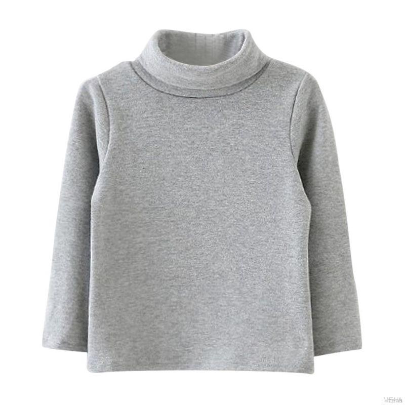 Áo thun cổ cao dài tay thiết kế thời trang cho bé gái