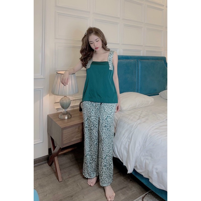 (FREESIZE TỪ 58KG TRỞ XUỐNG)ĐỒ BỘ MẶC NHÀ, PIJAMA, BỘ ĐỒ LỤA LATIN HAI DÂY THIẾT KẾ THOÁNG MÁT THỜI TRANG