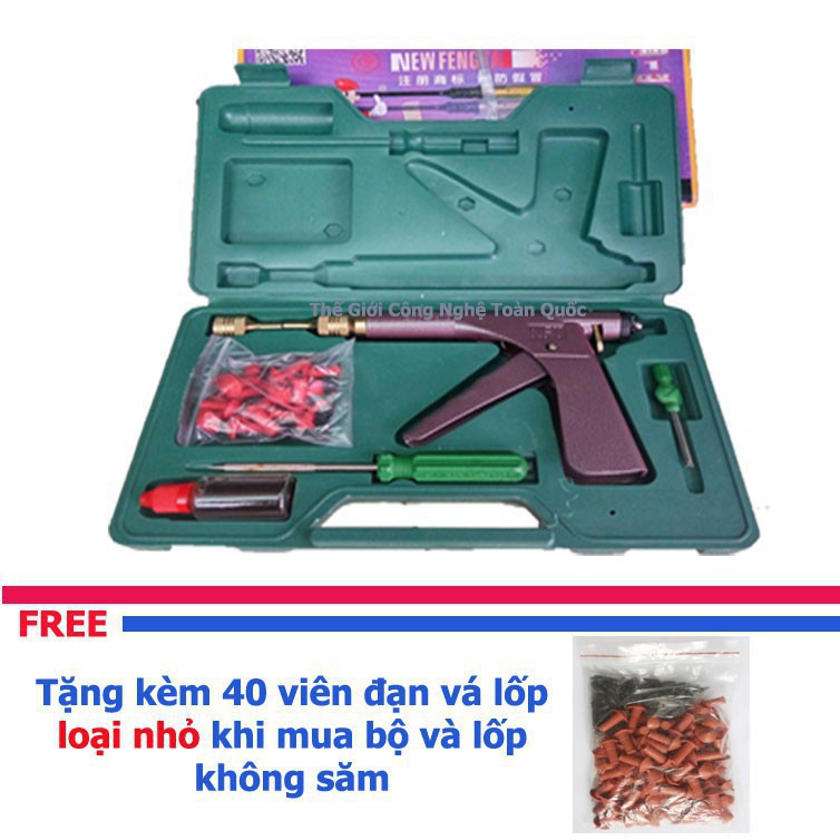 Bộ vá lốp xe máy không săm xăm tặng 40 đạn vá lốp -( CÓ BẢO HÀNH )