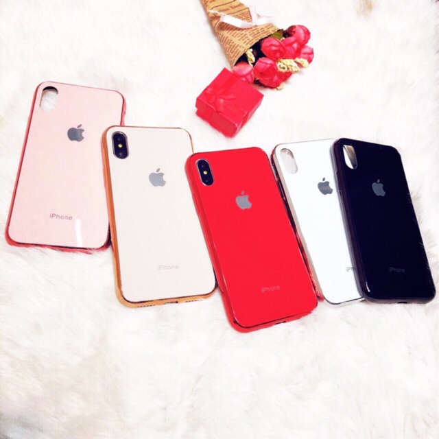 [ẢNH THẬ+VIDEO THẬT] ỐP LƯNG KÍNH VIỀN DẺO CÙNG MÀU GIẢ Xs max IPHONE X XS 8plus 7plus 6splus 6plus 6s 6 Xsmax