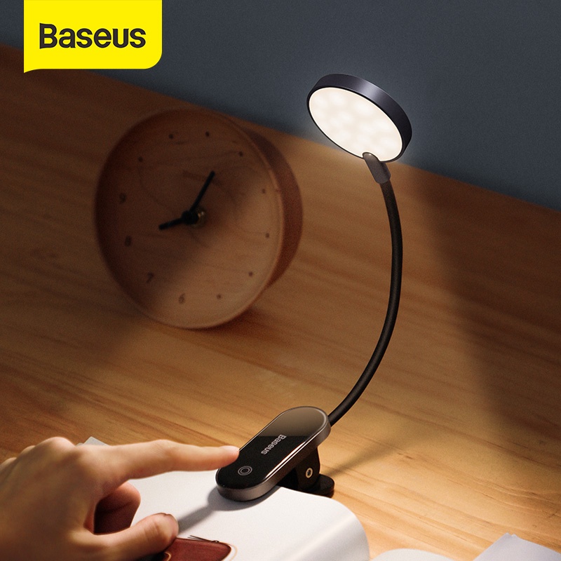 Đèn led Baseus nhỏ kẹp bàn không dây cảm ứng sạc USB để đọc sách làm việc vào ban đêm