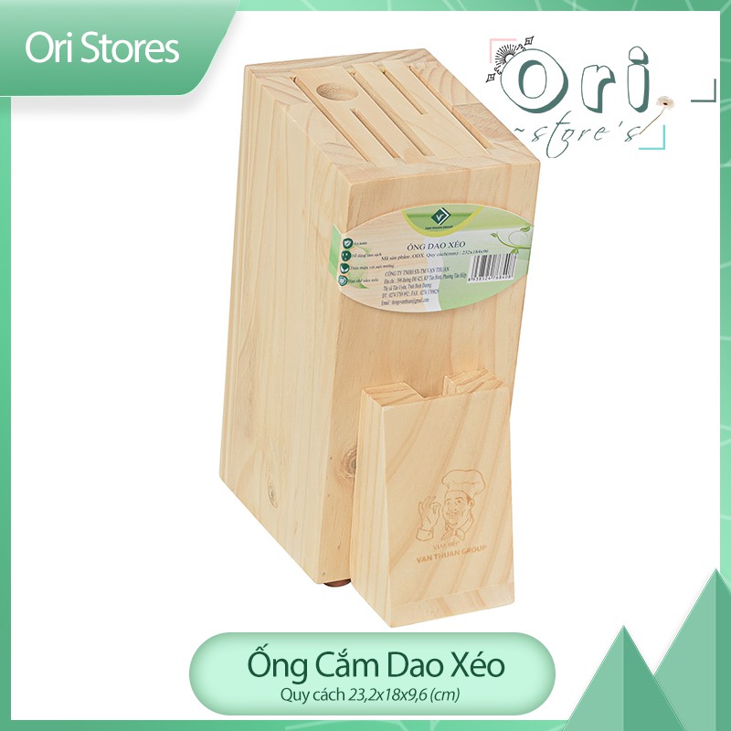 Ống Cắm Dao Xéo-Làm Bằng Gỗ Thông Tự Nhiên, Thiết Kế Hiện Đại Tỉ Mỉ