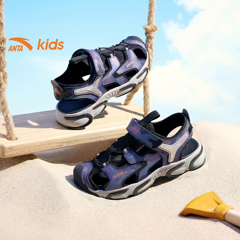 Sandals thể thao bé trai Anta Kids siêu nhẹ, quai dán tiện lợi, mặt lưới thoáng khí 312226936-2