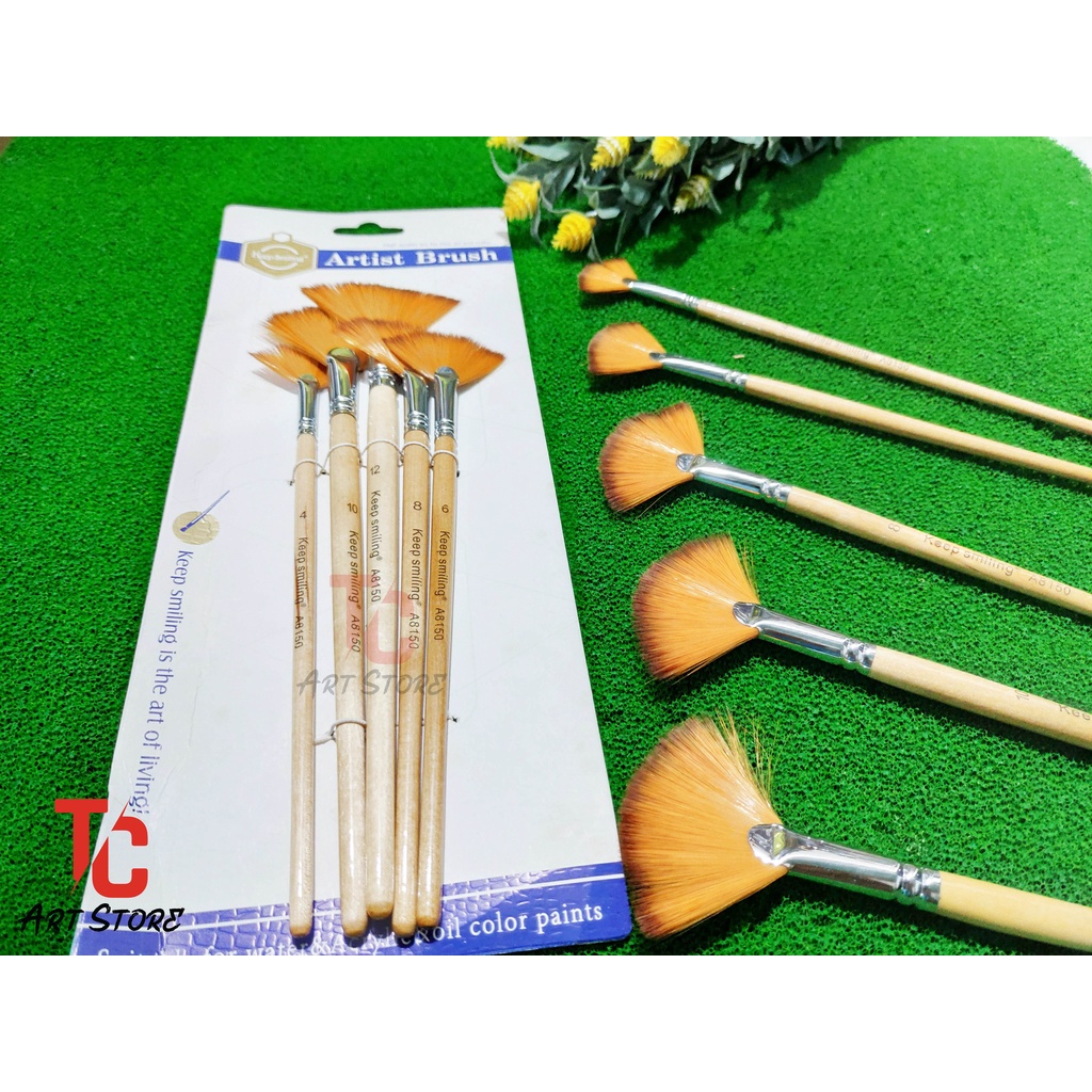 Bộ Cọ Quạt 5 Cây Keep Smiling Artist Brush No.8150