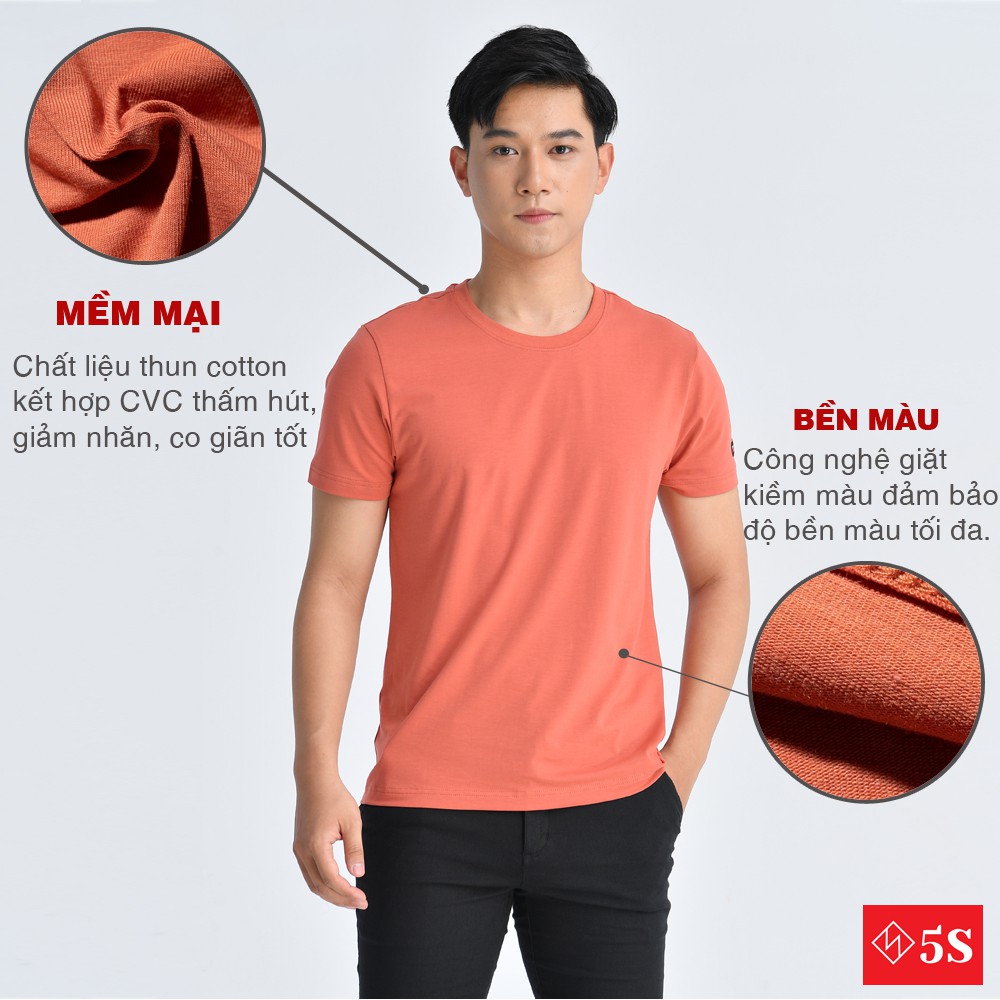 Áo Phông Nam Tay Ngắn 5S Premium (5 màu), Vải Thun Melang Muối Tiêu Cao Cấp, Thấm Hút Mồ Hôi, Co Giãn Tốt (TSO21023-01) | BigBuy360 - bigbuy360.vn