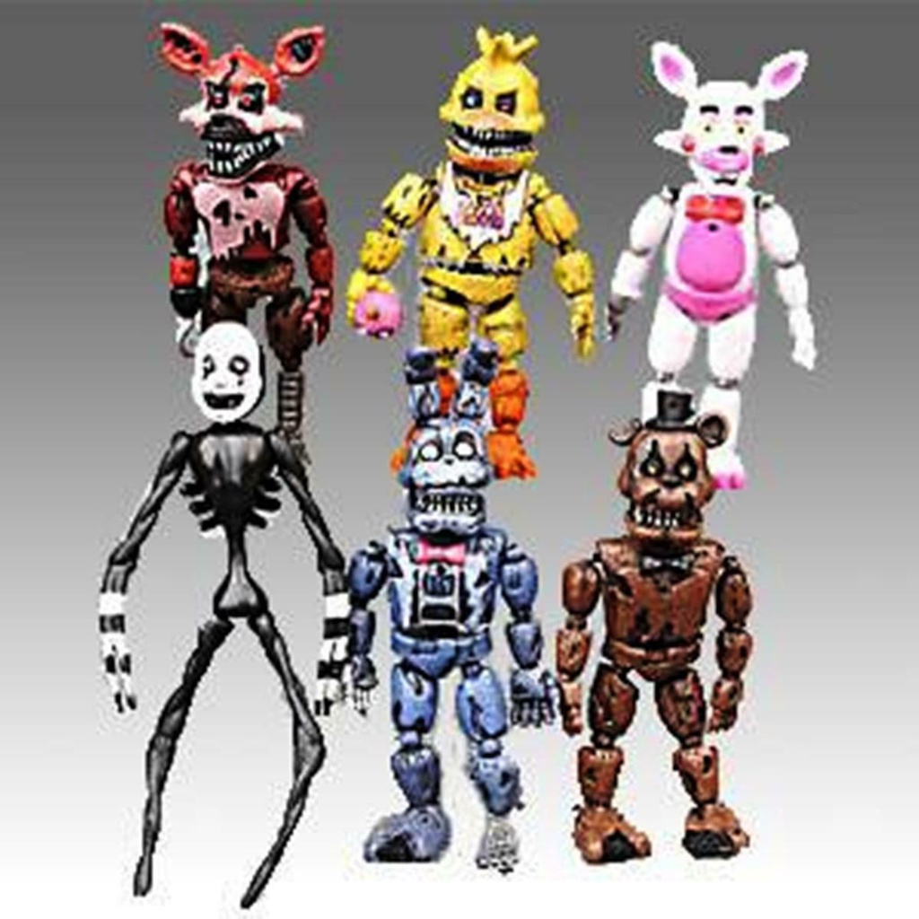 6Pcs FNAF Five Nights At Freddy's 9CM Mini Figures Miniature Game Kids Collection Toy