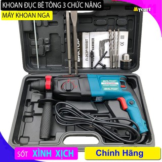 Máy khoan Nga Bnktop Hammer 900w - máy đục bê tông 3 chức năng - Tặng mũi đục, mũi khoan, đầu chuyển