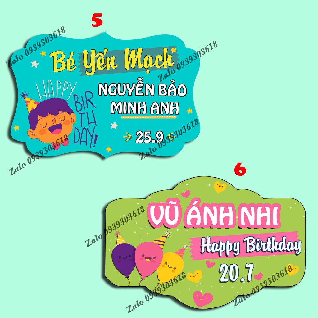 Nhận Đặt gấp_Bảng treo tường trang trí sinh nhật chibi cho bé