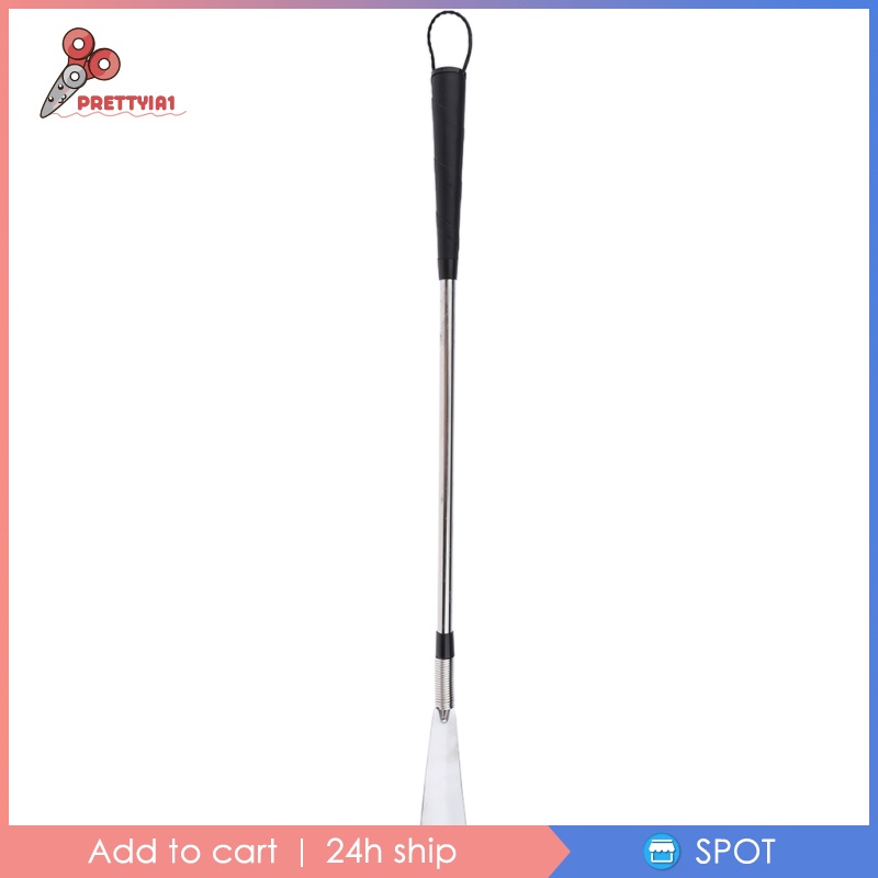 [PRETTYIA1] Flexible Long Handle Stainless Steel Shoe Horn Metal Shoehorn 60cm Durable