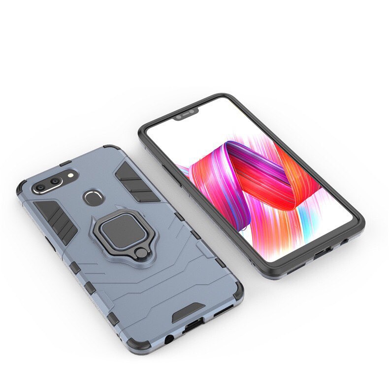 Ốp lưng Oppo F9 / A7 / A5s chống sốc Iron Man gắn giá đỡ iring hỗ trợ xem video, chống va đập mạnh bảo vệ điện thoại