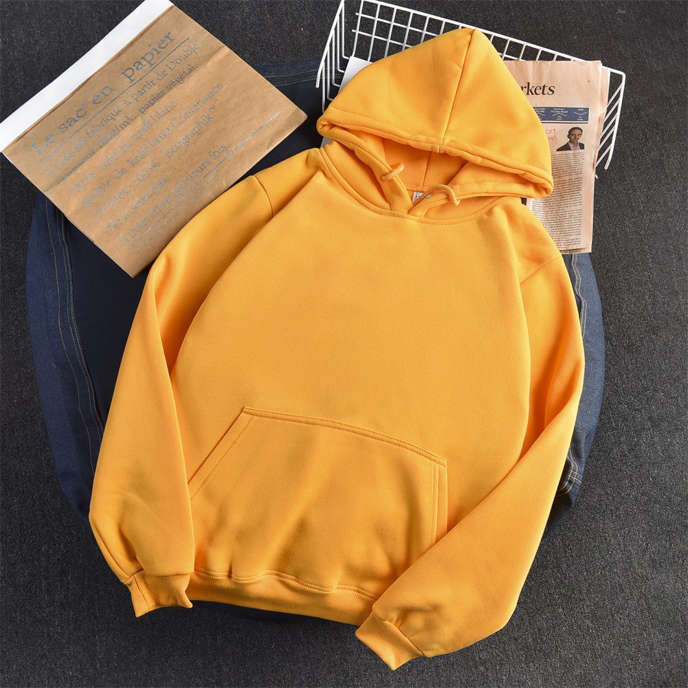 Áo hoodie unisex / Áo nỉ trơn form rộng phong cách ulzzang | BigBuy360 - bigbuy360.vn