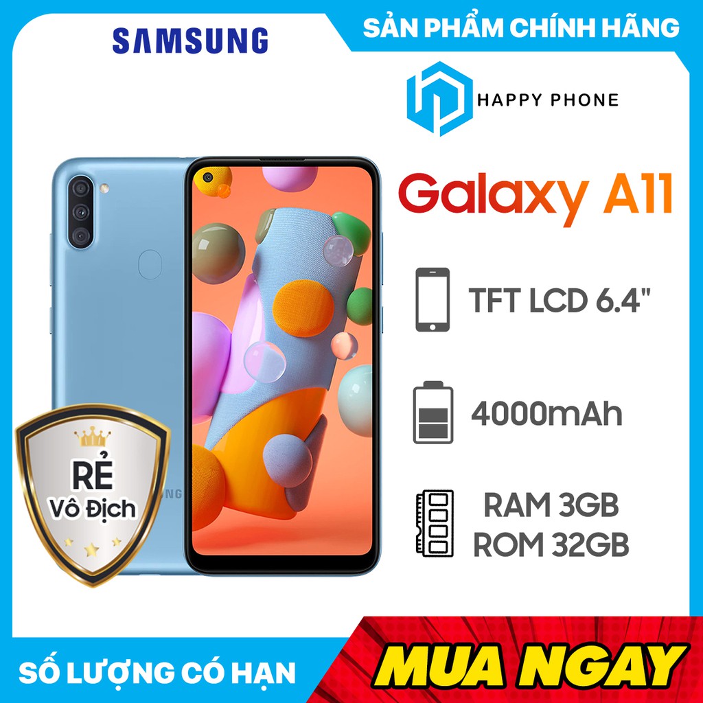 Điện Thoại Samsung Galaxy A11 (3GB/32GB) - Hàng mới 100%, Nguyên seal, Bảo hành 12 tháng | BigBuy360 - bigbuy360.vn
