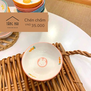 Set Chén Đĩa Gốm Thỏ Cà Rốt