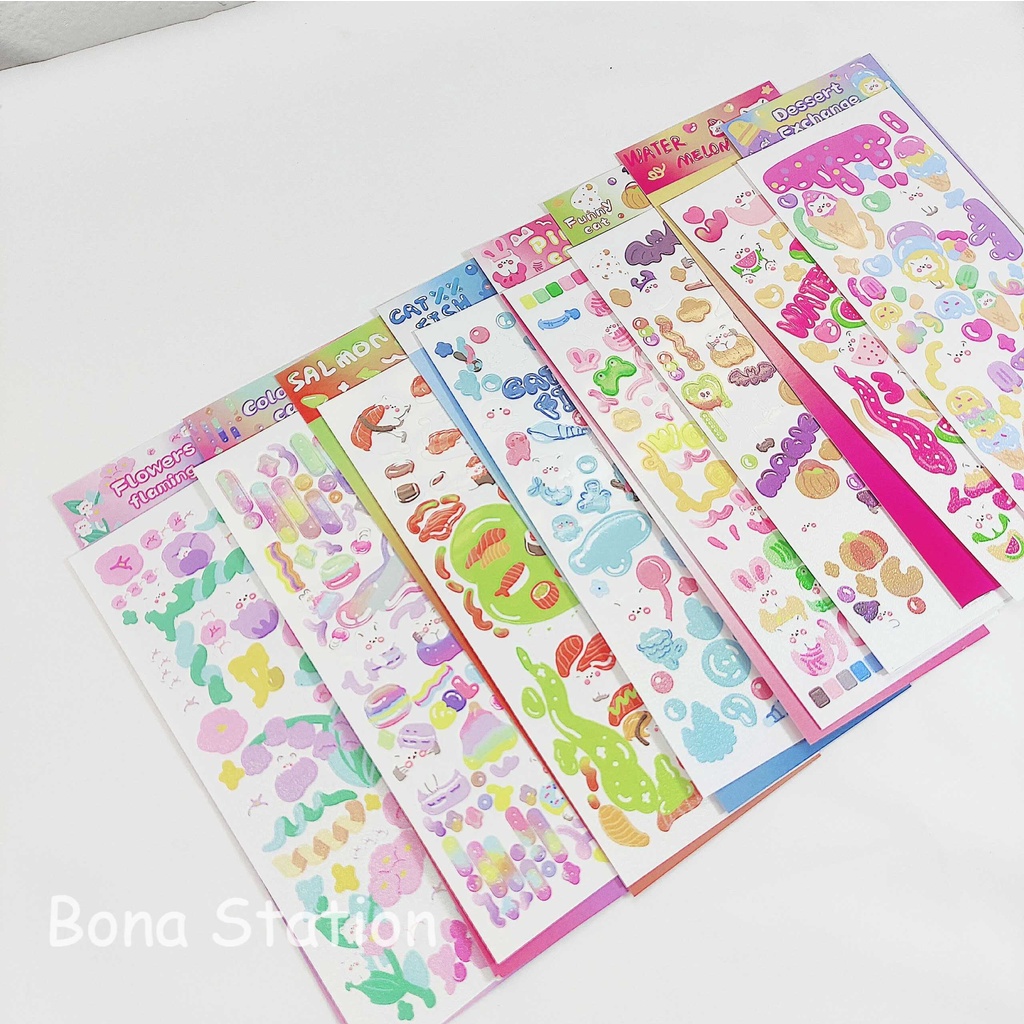 Sticker hình dán Cute candy trang trí toploader và sổ tay | BST123