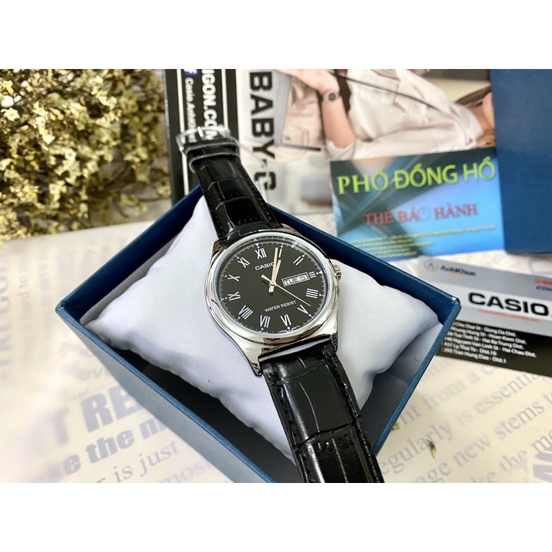 Đồng hồ nam dây da Casio chính hãng Anh Khuê MTP-V006L-1BUDF