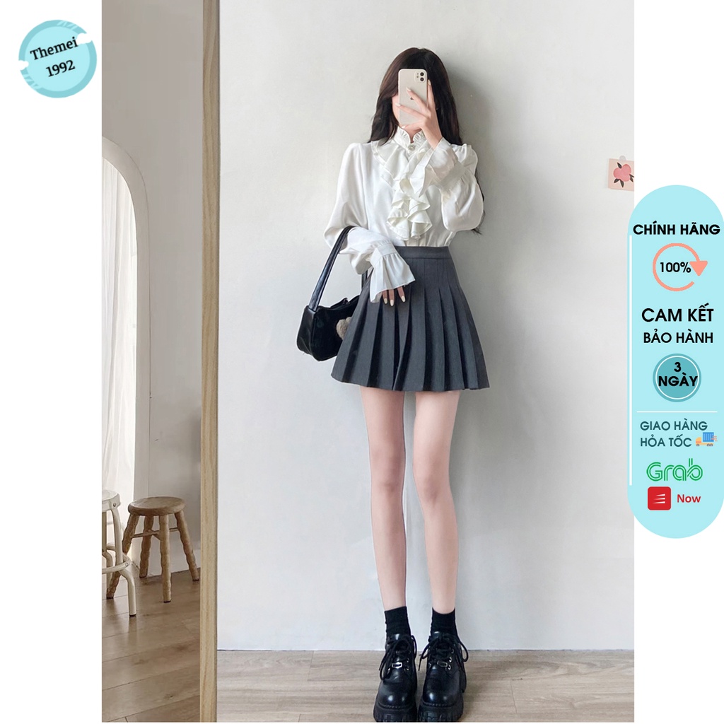 Chân váy xếp ly ngắn THEMEI cao cấp - chân váy xếp ly phong cách Hàn Quốc mix đồ cực xinh | BigBuy360 - bigbuy360.vn