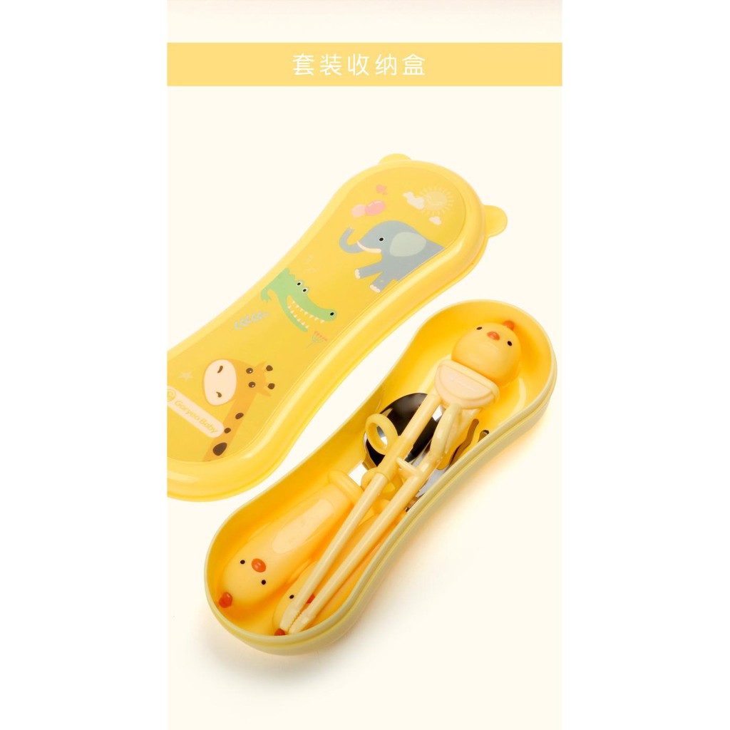 Bộ Thìa, Đũa, Dĩa ăn dặm cao cấp GoryeoBaby Hàn Quốc có hộp đựng cho bé