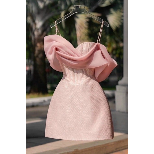 MS1260y ĐẦM NHŨ ÁNH KIM RỚT VAI full size S/M/L/XL