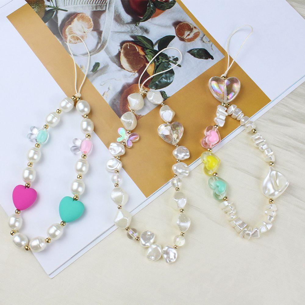 [COD] Ốp Điện Thoại Dạng Chuỗi Hạt Acrylic Thủ Công Có Dây Đeo Tay / Dây Đeo Điện Thoại