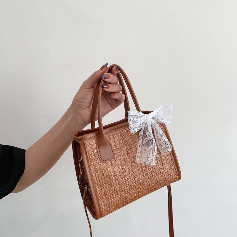 Túi Đeo Chéo Hình Vuông Cỡ Nhỏ Đính Nơ Ren Thời Trang 2022 Cho Nữ