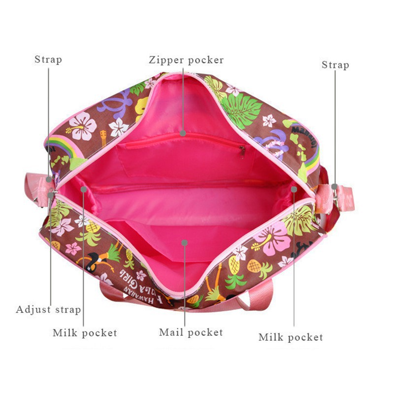 Insular Print Baby Diaper Bag for Mother Waterproof Large Capacity Maternity Bag
