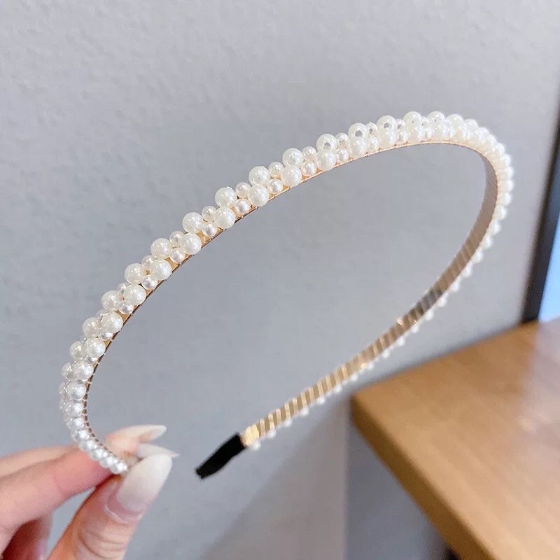 Băng Đô Bờm Cài Tóc Đính Đá Hạt Ngọc trai phong cách Hàn Quốc tiểu thư Yukimishop