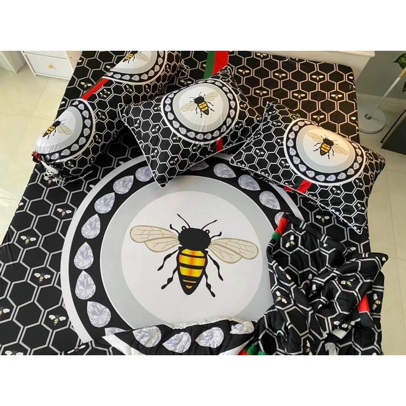 DRAP THUN LẠNH 5D GUCCI ONG (1M6 x2M &1M8x2M