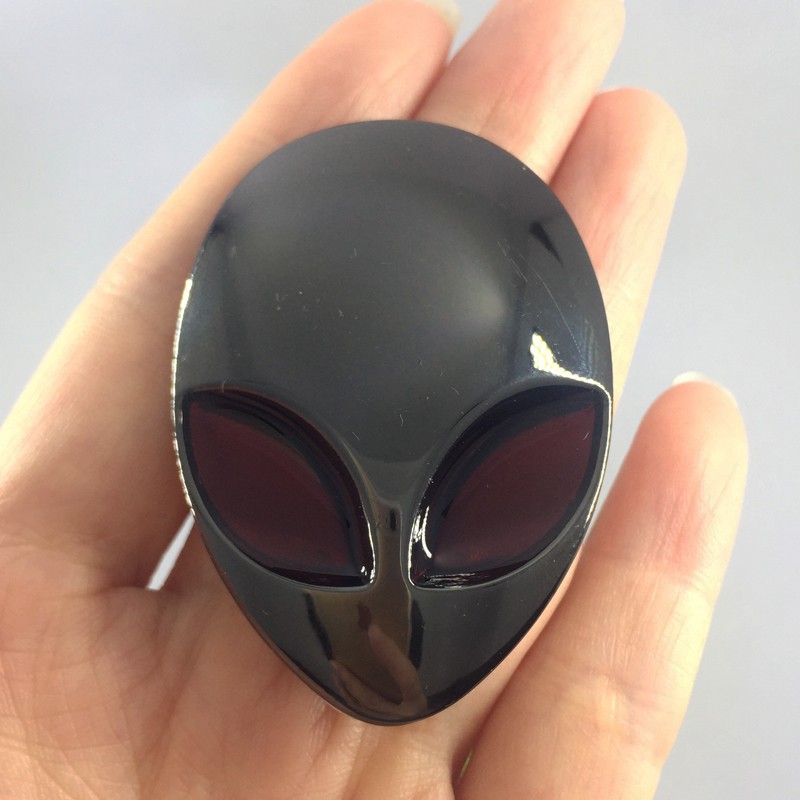 Phụ kiện dán trang trí hình đầu người ngoài hành tinh 3D độc đáo cho xe hơi / xe máy