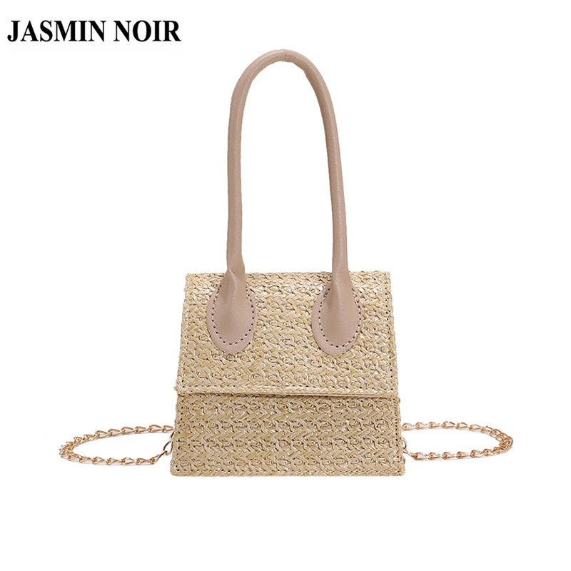 Túi cói JASMIN NOIR vải bạt thời trang đơn giản cho nữ