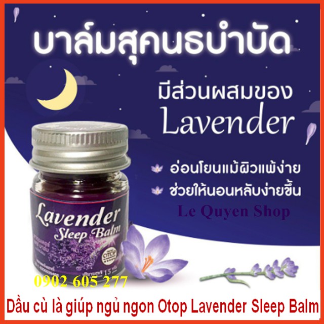 Dầu Cù Là Giúp Ngủ Ngon Otop Lavender Sleep Balm Thái Lan 15gr