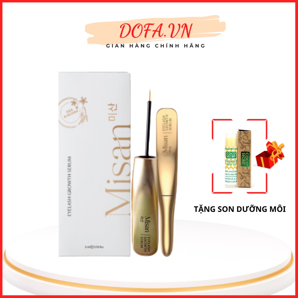 Dưỡng Mi MISAN Kích Thích Mi Mọc Dài Nhanh Chóng, Ngăn Rụng Mi ,không cay rát mắt, 5ML - Tặng Son Dưỡng Môi