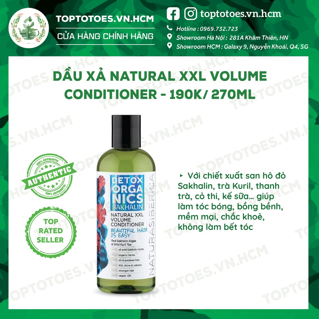 [Date SALE] Gội xả thảo mộc Natura Siberica Detox Organics cấp nước/cân bằng da đầu, cho tóc tơi mượt, bồng bềnh