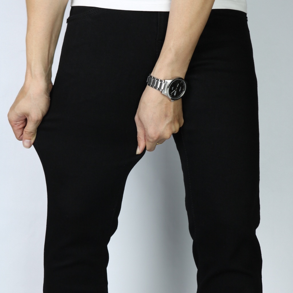 Quần Jean Nam Đen Trơn Cao Cấp Không Ra Màu Chất Bò Dày Co Giãn Tốt Dáng SlimFIt _DJ10001 | BigBuy360 - bigbuy360.vn