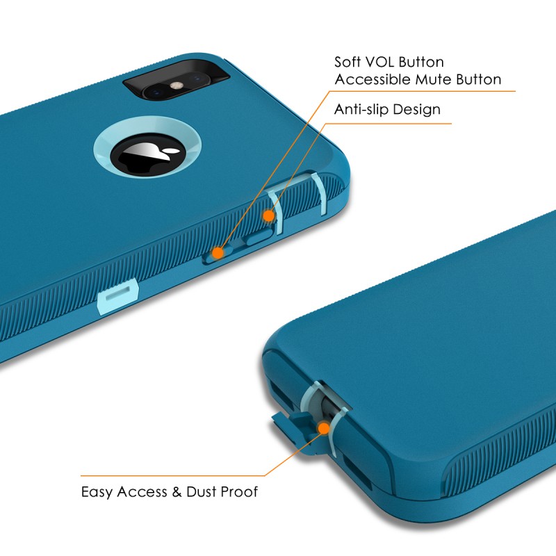 Ốp điện thoại TPU +PC chống sốc 3 trong 1 thích hợp cho Iphone X Xs Max Xr 7 8 6 6s Plus 11 Pro Max