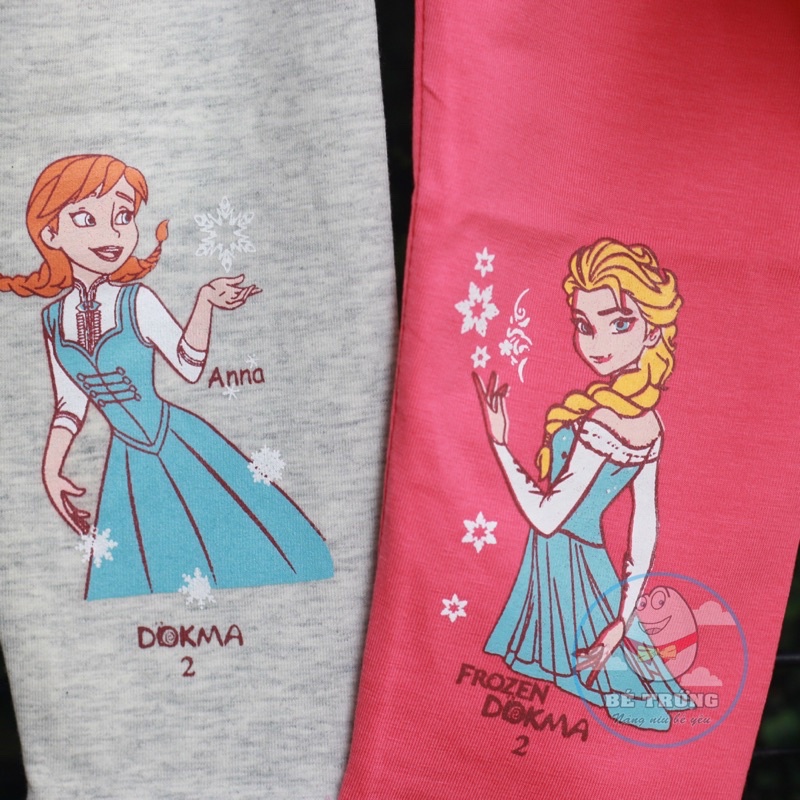 DQ821 Quần dài legging in hình Dokma vải cotton mỏng cho bé gái (2-6T)