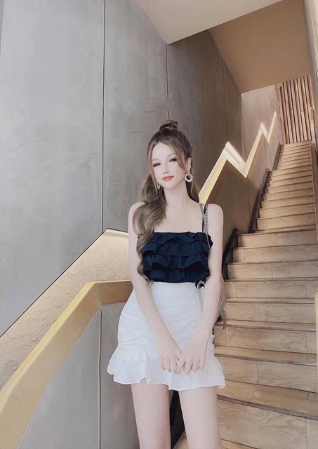 Áo hai dây bèo chất đũi đẹp