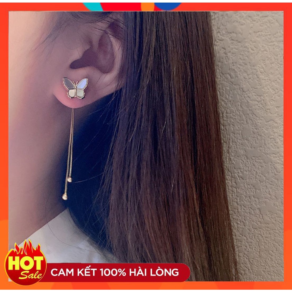 [HOT] BÔNG TAI KHUYÊN TAI DÁNG DÀI HÌNH BƯỚM PHONG CÁCH TIỂU THƯ SANG CHẢNH CÁ TÍNH 221BT017