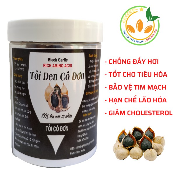 Tỏi đen cô đơn, loại tỏi đen 1 nhanh được lên men tự nhiên 100% Rất tốt cho tiêu hóa - CỰC THƠM NGON - 230gr