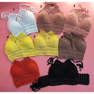 Áo yếm len móc mặc đi biển nữ tính- Có nhiều màu