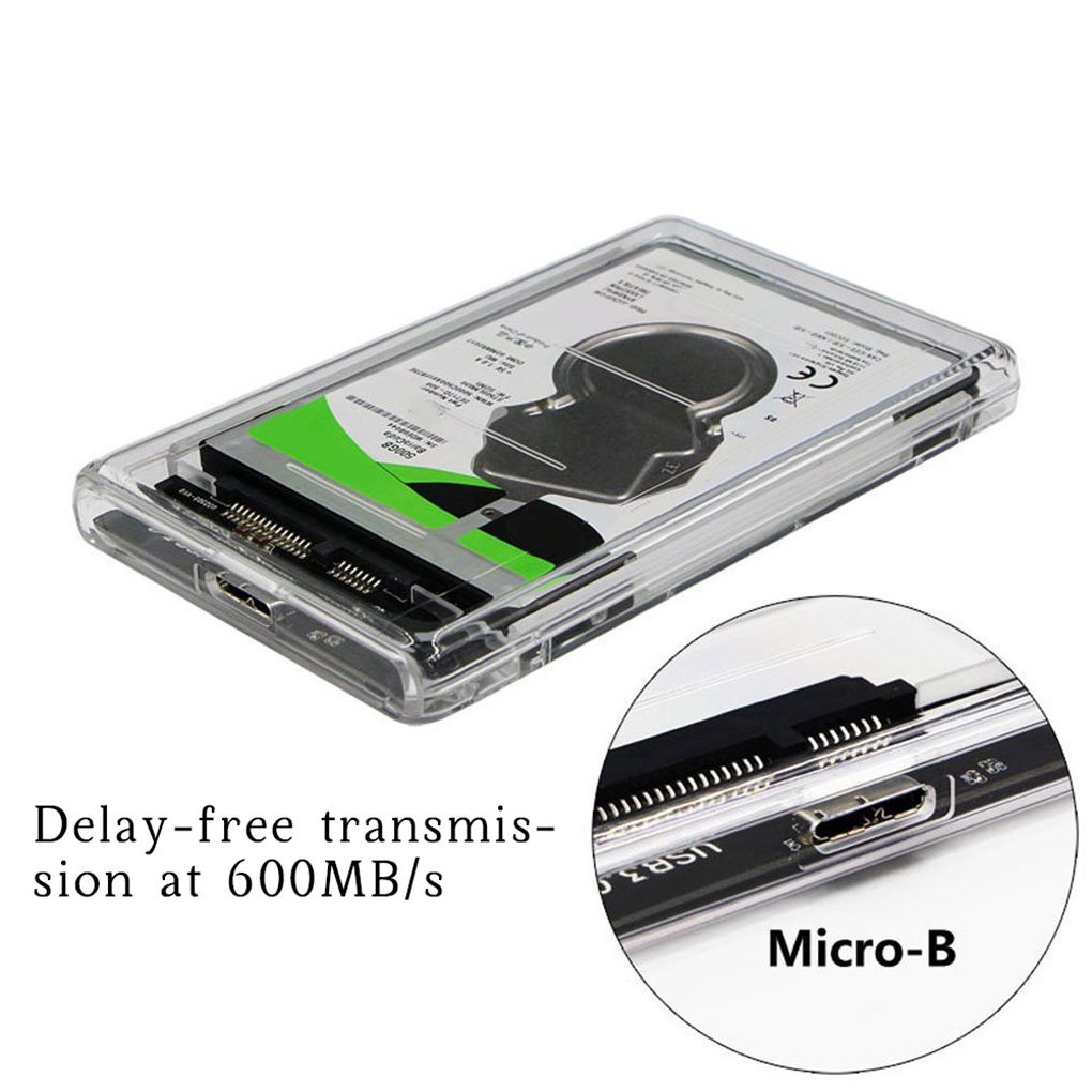 Hộp trong suốt đựng ổ cứng HDD 2 5 inch USB 3 0 truyền dữ liệu cao SSD