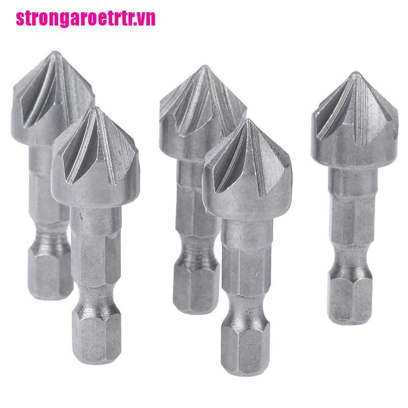 【etrtr】90° Countersink Drill Chamfer Bit 1/4" Hex Carpentry Angle Point Bevel