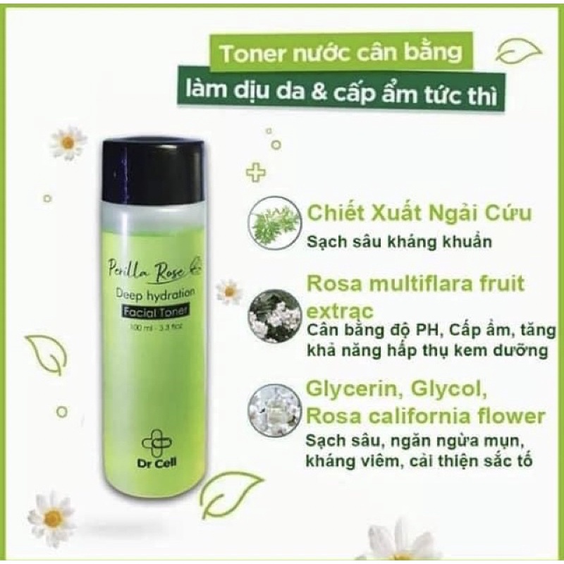 Toner Ngãi Cứu Tía Tô DR CELL - Nước Hoa Hồng Dr Cell 100ml