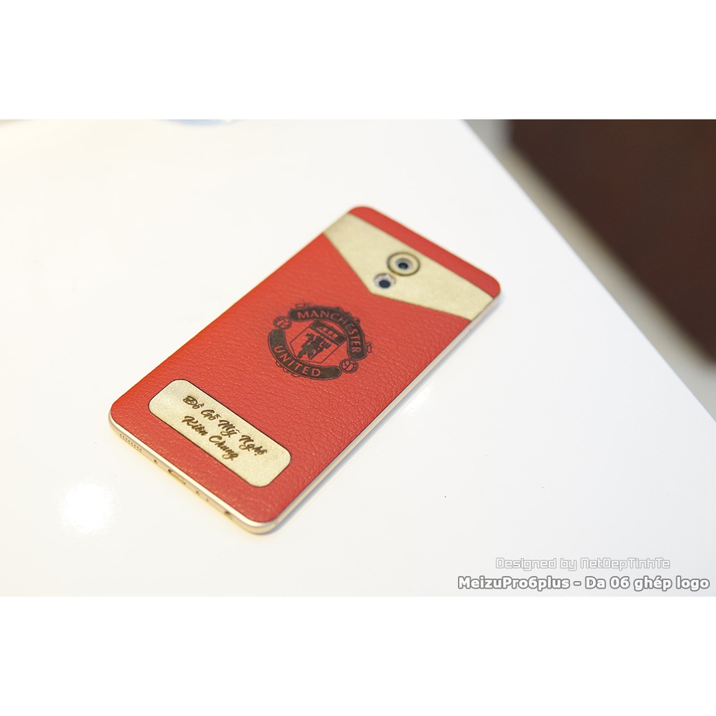 Miếng dán da skin Meizu Pro 6 plus - Ghép logo MU - D6