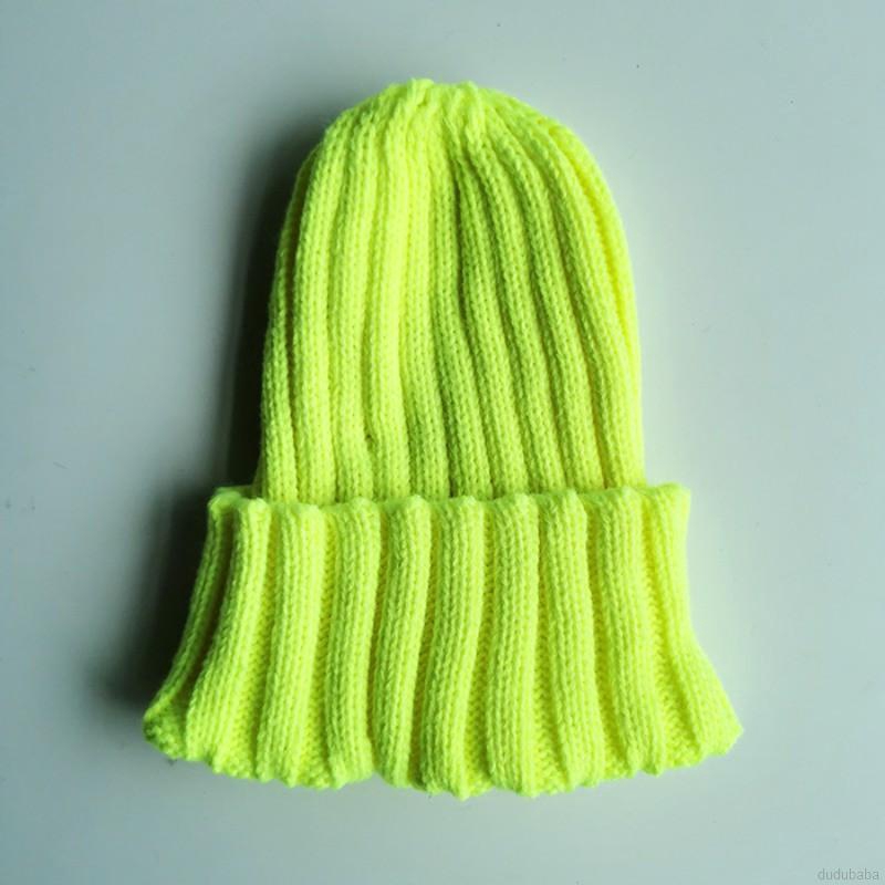 Mũ len ấm áp mềm mại kiểu màu trơn thời trang dành cho bé gái bé trai từ 0 đến 2 tuổi